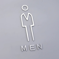 쏙쏙채움 화장실 표지판 아크릴 남자, 실버A