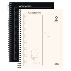 PINKFOOT 2欄式數學練習本 彈簧裝訂 整理錯題解題本, 2個, 隨機出貨