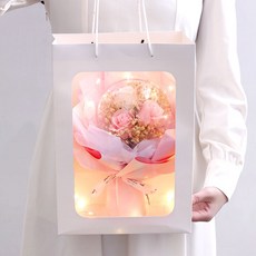 anplant 氣球花束 求婚 人造花 + 提袋, 粉紅色, 1個