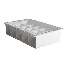 더플로우 다기능 양말 속옷 15칸 투명 덮개 보관함, 1개, 화이트