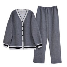 Min Sung Company孕婦簡約哺乳睡衣上下套裝