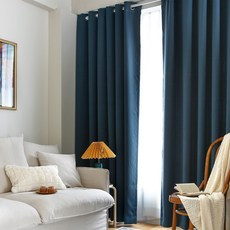 Decoone Jade2 穿環遮光窗簾 2p, 海軍藍