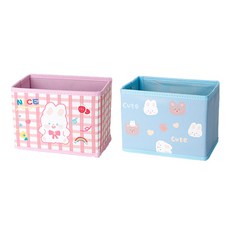 Indikay甜熊收納箱 2個, 1套, 藍色, 櫻桃粉色