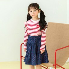 Lala Amang 女童款愛心印花荷葉裙