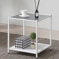 Tres Belle 鐵製玻璃模組層架 合板 E4040, 藍黑色(玻璃板) + 白色(框架)