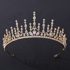 LUNA GLAM 自助婚紗 珠寶宮廷風 鋯石皇冠 G255, 1個, 金白色