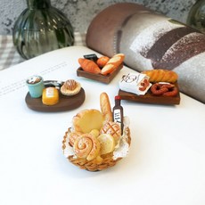 居家咖啡館麵包餐磁鐵4件組, 棕色等