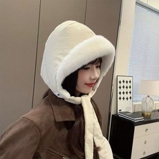 Parajuni 女士防寒防風冬季連帽戶外帽 HJ0906, 象牙白, 1個