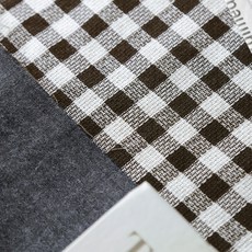 20支 Hobo 格紋色織棉雙層布料 1493, 1個, 炭灰色