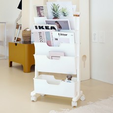 BONOHOUSE Marvel 纖巧5層書本推車, 白色, 1個