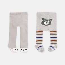 HI BABY CLUB 孩童熊造型褲襪+熊條紋褲襪