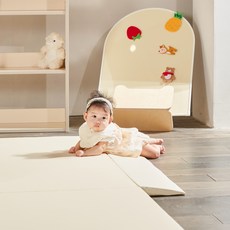 Bunny House 幼兒用滑梯地墊 + 防滑墊 2入組, 奶油色