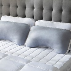 肩背舒適暈厥枕純棉版枕頭內胎2p+枕套2p套組, 灰色