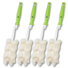 베이비베어 국내 제조 엠보 회전형 젖병솔, 그린, 4개