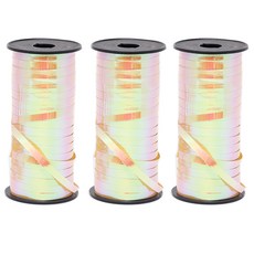 joyparty 捲邊緞帶 90m, 珍珠金, 3個