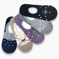 color match 女性迷你蝴蝶結隱形襪5件組