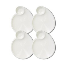 라임올리브 트윈 서빙 접시 원형, 4개, 단품, 화이트