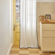 PRIELLE 剪影雪紡遮蔽窗簾, 凝膠白