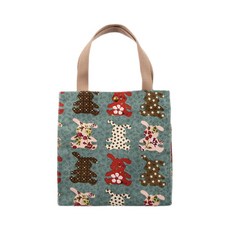 Eurun復古兔子便當袋 藍色, 1個