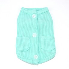 Design Sano 寵物鬆餅格紋針織開襟衫, 薄荷綠