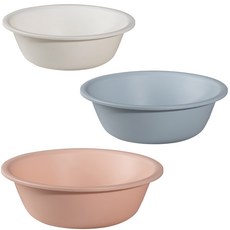 MONACO OLIVE La Pastel 圓形臉盆 白色小 + 天空藍中 + 粉紅色大 3件組, 白色(小), 天空藍(中), 粉紅色(大), 1套