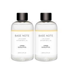 베이스노트 디퓨저 리필 오일, 레몬유칼립투스, 200ml, 2개