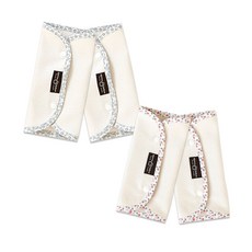 GGOOMDUBOO 孩童印花邊紋揹帶口水巾 2款 各2條組, A款(小村莊+復古葉子), 1組