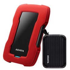 ADATA 威剛 防摔外接式硬碟 HD330 1TB+硬碟保護硬盒, 紅色的, 2TB