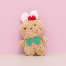 퓨보 귀여운 애착 인형, 브라운 체리 토끼, 1개, 12cm