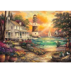 알로데 화려한 하우스 포근한 그림 보석십자수 DIY 키트 세트 라운드 30 x 40 cm, NO 07(랜덤발송), 1세트