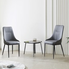 노아가구 마르모 PU 식탁의자, 그레이, 2개