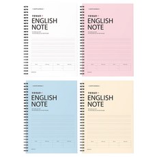 Pinkfoot 英文筆記本 4款, 1組, 白色+粉色+藍色+象牙白