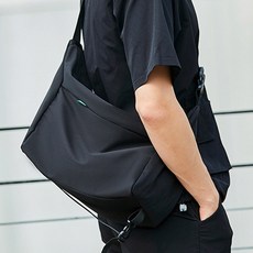 DNIY 男士輕便郵差包 日常單肩包 輔助側背包, 黑色