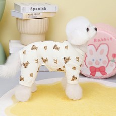 PASTEL PET 寵物雙鈕扣蝴蝶結熊連身衣, A款, 1個