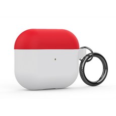 混合雙色 AirPods Pro 保護殼 + 登山扣, 單一商品, 紅白色, 1個