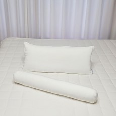 ahtty blanc 兒童用雙面莫代爾寬版枕頭 + 身體枕套組, 白色