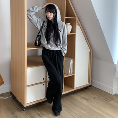 CHICBLACK 女款Pirena腰鬆緊毛圈布寬版運動褲 cppt14392k48