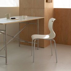 리빙숲 리아 플라스틱 책상 의자, 화이트, 1개