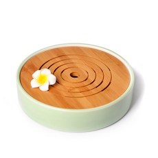圓形茶具托盤 綠色, 1個, 單品