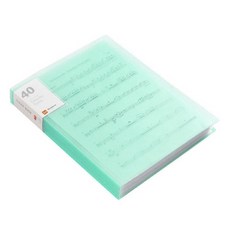 SY A4透明文件夾 40p, 綠色, 1個
