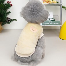 DING DONG PET 寵物泰迪熊法蘭絨T恤, 米色, 1個