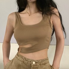 피어니스트 여성용 허리버클 패드 나시 티셔츠