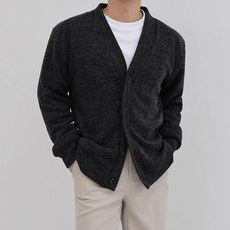 Oversize羅紋V領開襟衫