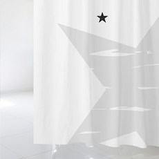 Soopool 浴簾 北歐風格 sc518 L 1800 x 1880 cm + 塑膠掛環 12p + 浴簾桿 白色 全套組, 白色系, sc518款, 1套