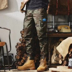 男款軍事風水洗彈性工裝束口褲 YXP31