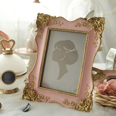 위더홈 클래식 골드 플라워 데코 액자, 핑크, 1개