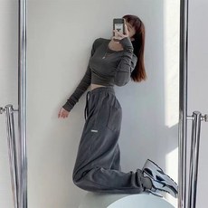 I'M MONG 女款Diomi下擺束口設計鬆緊帶運動褲