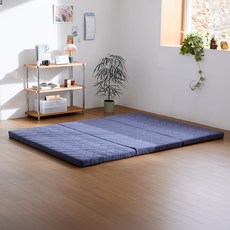 Suo JamN 穩固三折式床墊+收納袋套組, 炭灰色, 60mm