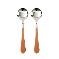 Willive 韓國製 304不鏽鋼 Nino 陶瓷兒童餐具, 橘色, 單品, 2個