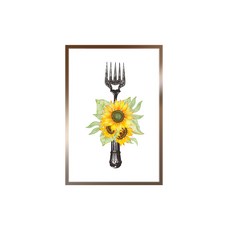 室內裝飾 01 向日葵 D 海報 + 鋁製相框組, 古銅色